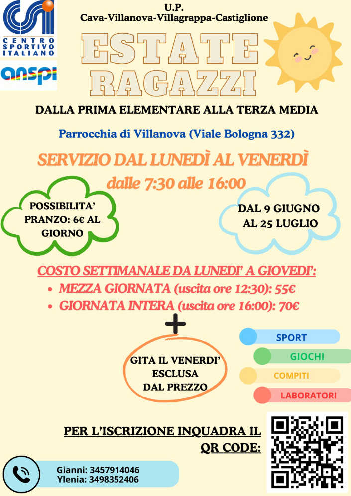 Estate ragazzi, dalla prima elementare alla terza media
