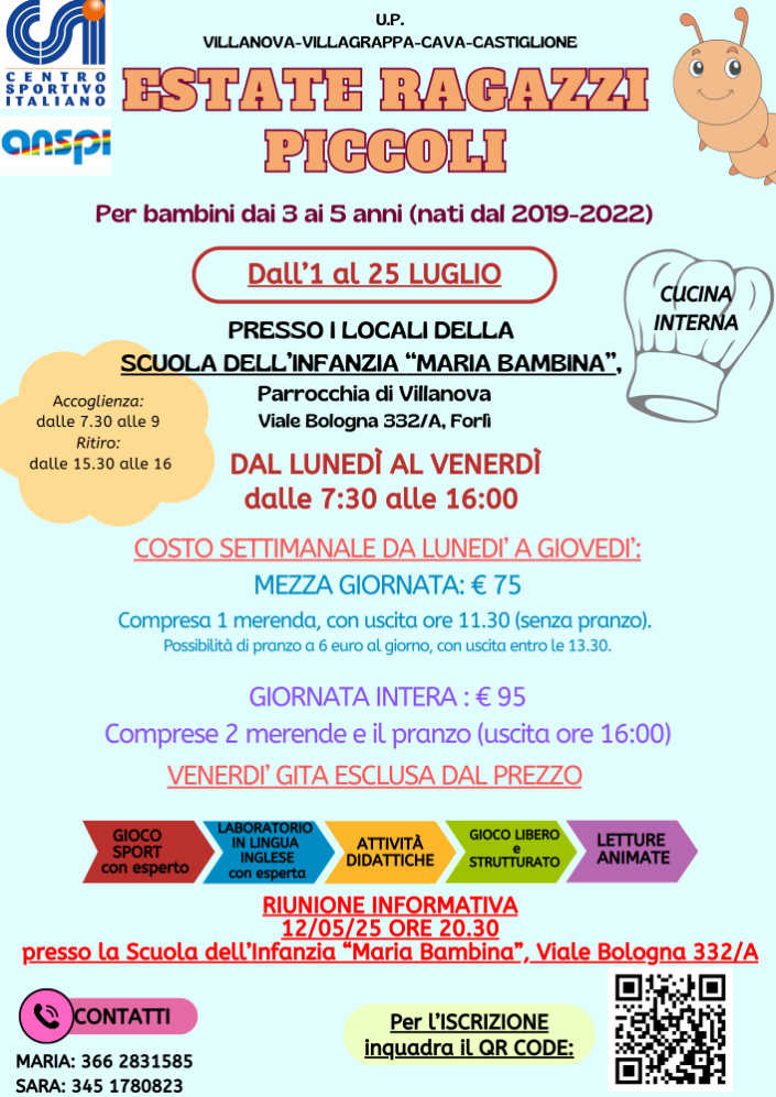 Estate ragazzi piccoli, per bambini dai 3 ai 5 anni