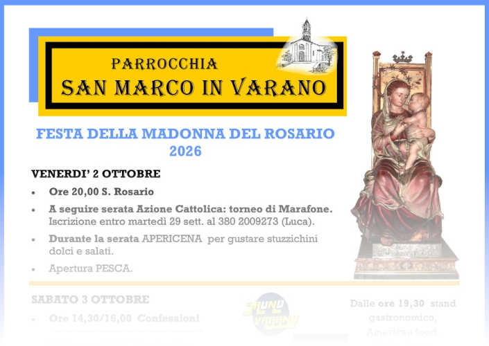 Festa della Madonna del Rosario 2026 - Parrocchia San Marco in Varano (2-7 ottobre)
