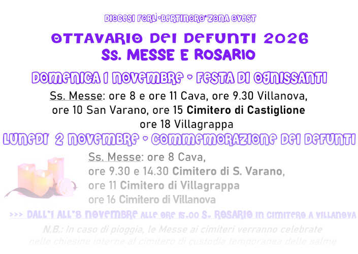 Ottavario dei defunti 2026
