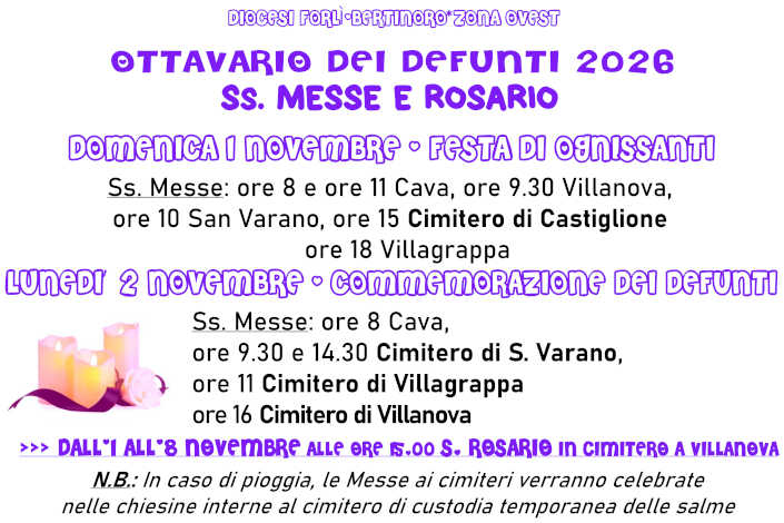Ottavario dei defunti 2026